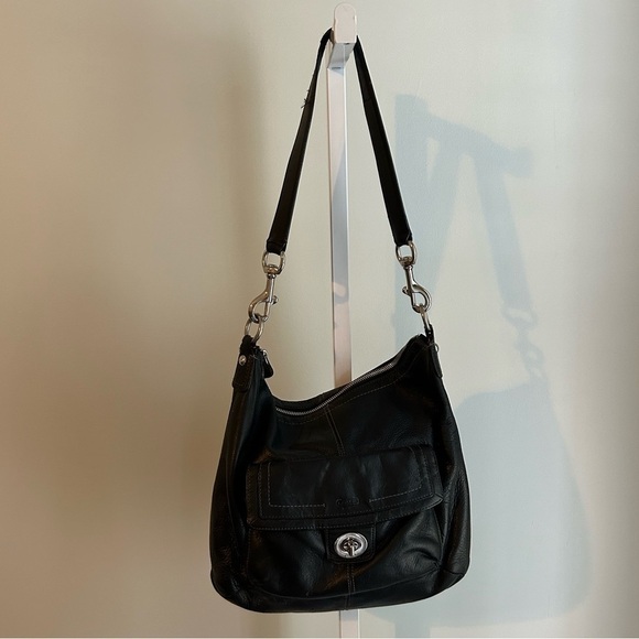 Coach Penelope Pebbled Leather Black Handbag